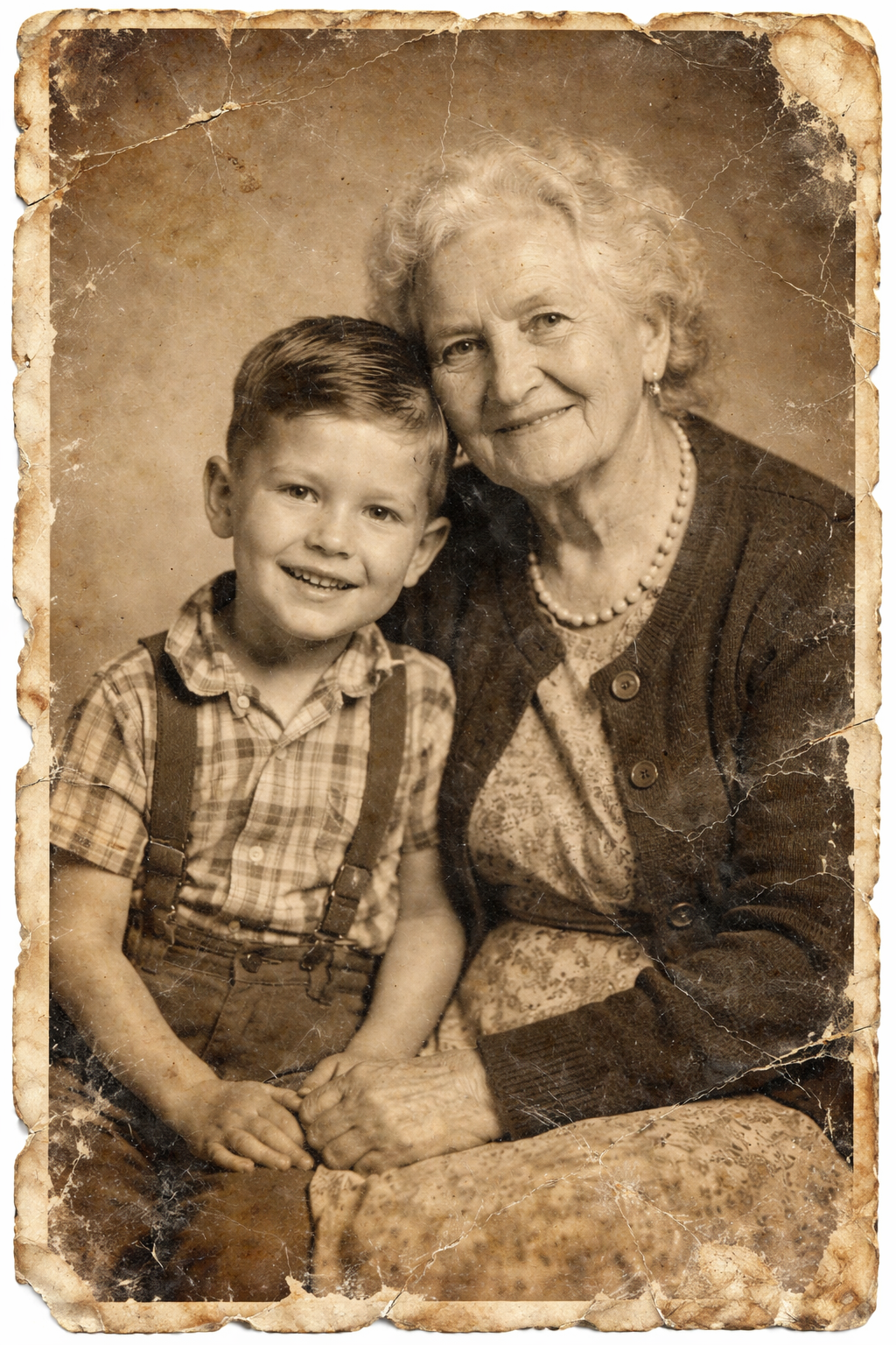 Retrato de persona mayor antes de restaurar