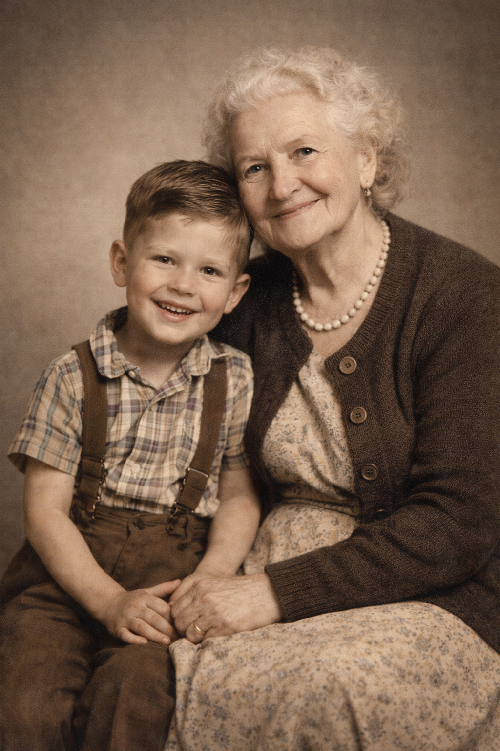 Retrato de persona mayor restaurado